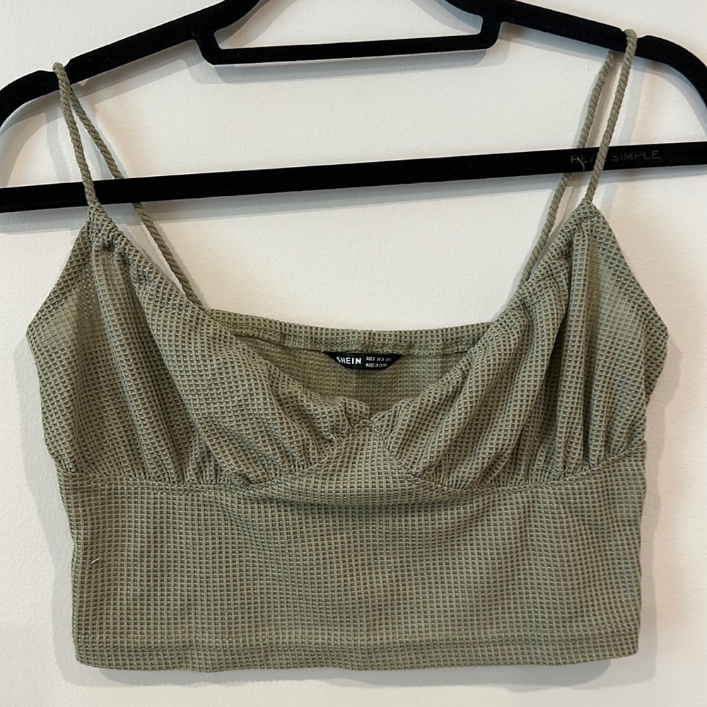 Green crop top